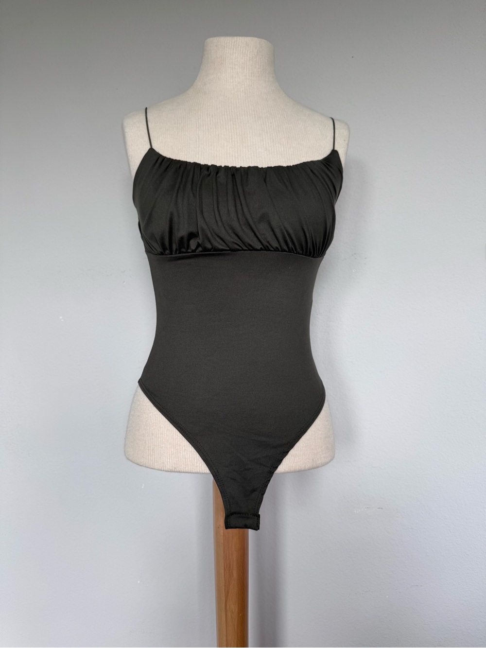 Classic Gaze Army Green Spaghetti-Strap Bodysuit